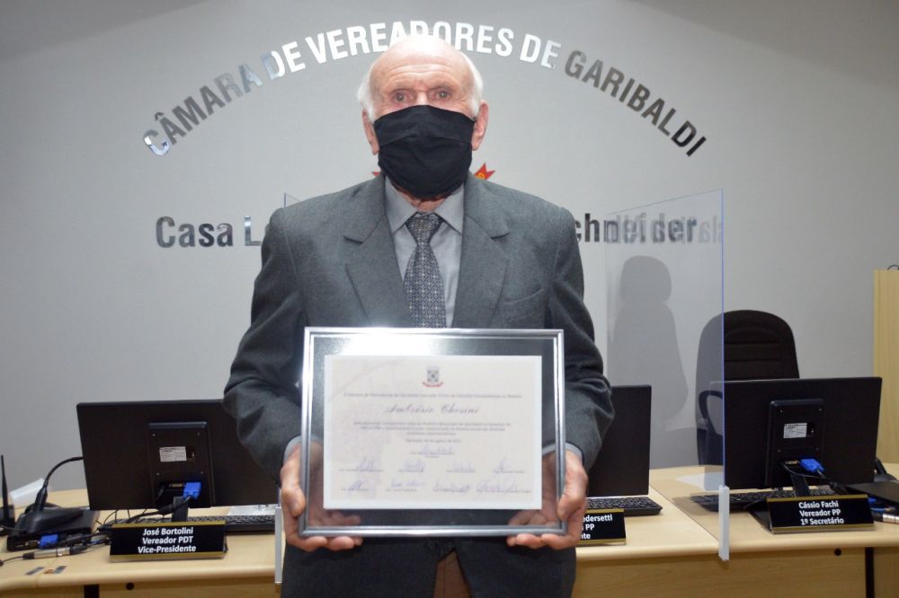 Ambrósio Chesini é reconhecido cidadão de Garibaldi