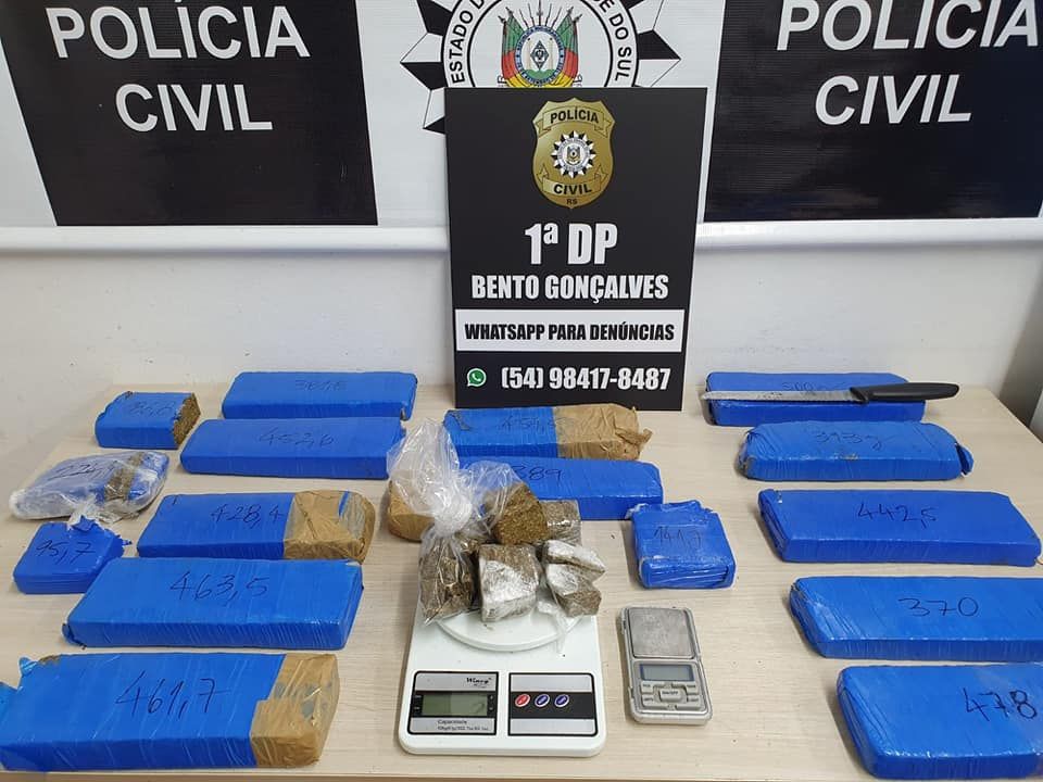 Polícia Civil apreende maconha escondida em apartamento no centro de Bento