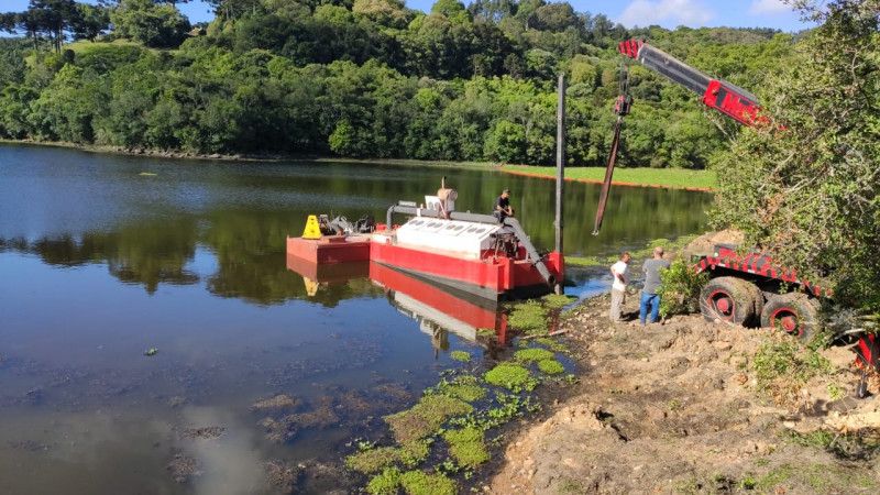 Serviço de desassoreamento da Barragem é iniciado em Garibaldi 