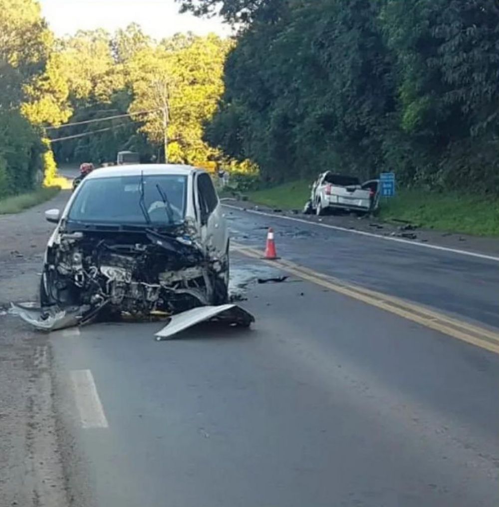 Colisão frontal deixa duas pessoas feridas na Rota do Sol em Garibaldi