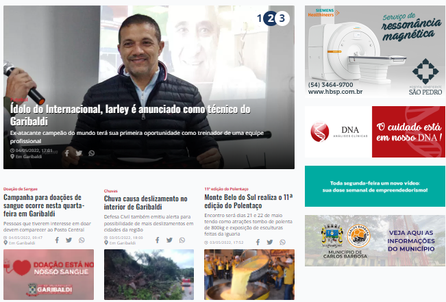 Portal Adesso estreia novo projeto gráfico com foco em Bento Gonçalves, Carlos Barbosa e Garibaldi