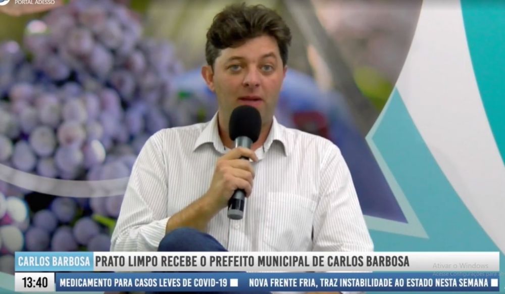 Prefeito de Carlos Barbosa participa do Programa Prato Limpo