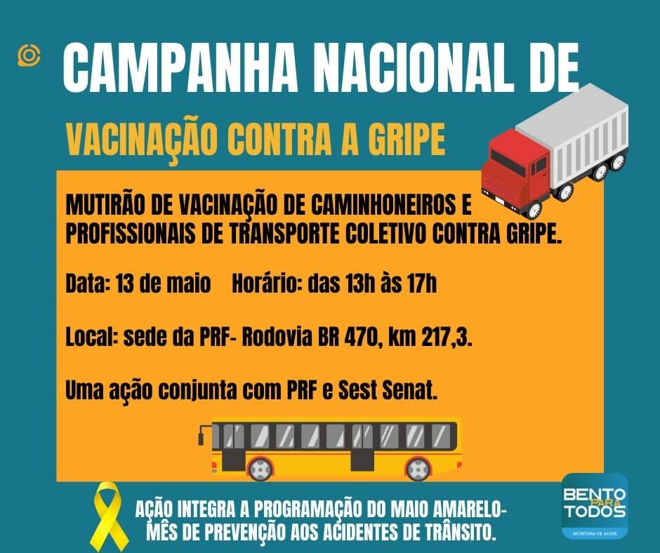 PRF realiza mutirão de vacinação em caminhoneiros e profissionais de transporte coletivo