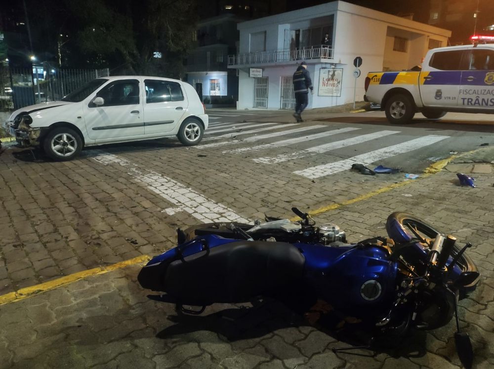 Acidente deixa motociclista ferido em Bento Gonçalves