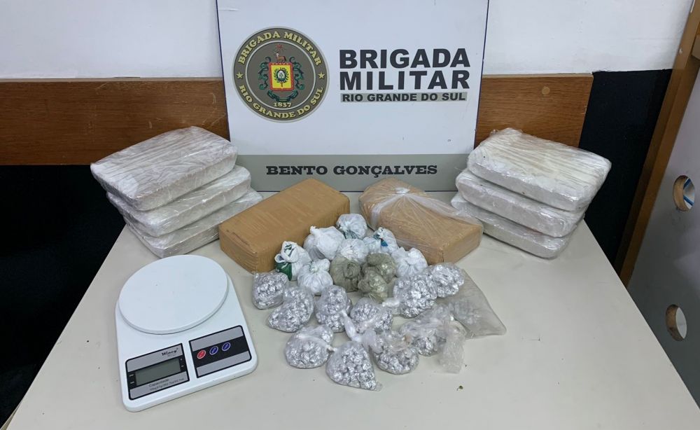 Brigada Militar apreende mais de 8kg de crack em Bento Gonçalves