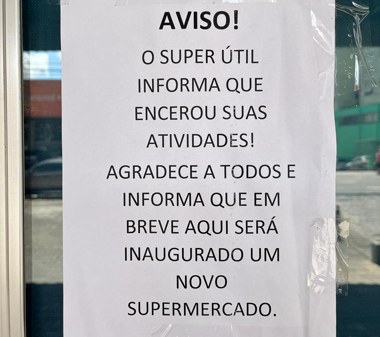 Super Útil encerra atividades e em seu lugar abrirá o Supermercado Cairú