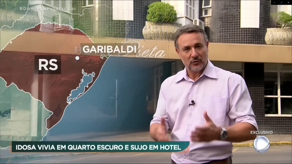Idosa no Hotel Pieta: TV Record grava em Garibaldi sobre o caso