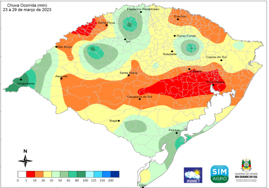 Próximos dias serão de chuvas e temperaturas amenas 