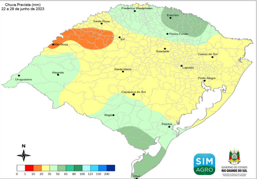 Dias frios e chuvosos previstos para a próxima semana