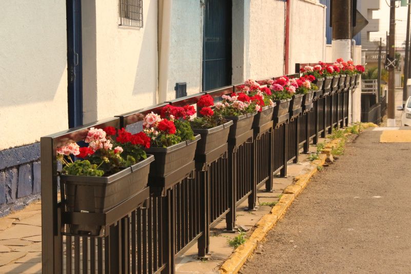 Gradis floridos são instalados em diversos pontos de Garibaldi