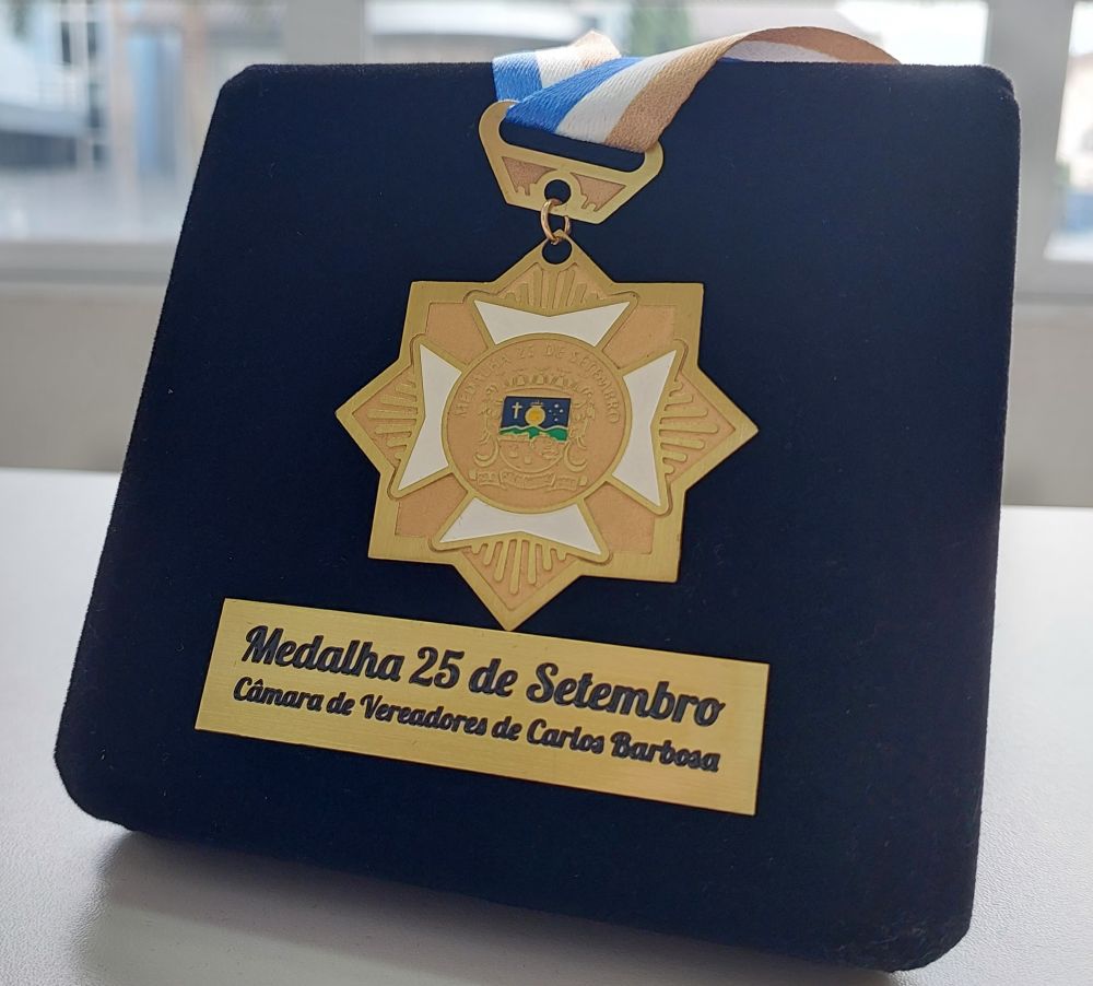  Medalha 25 de Setembro será entregue hoje em Carlos Barbosa