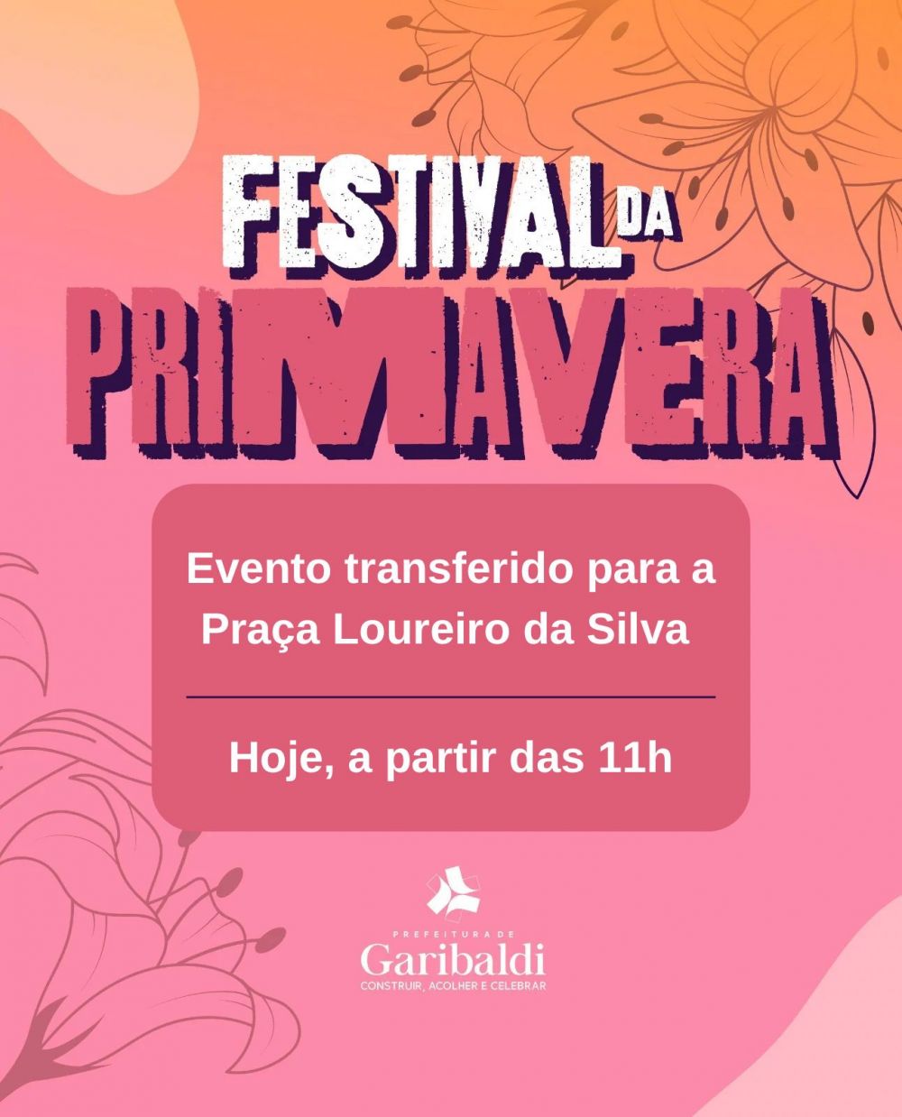 Festival da Primavera será na Praça Loureiro da Silva