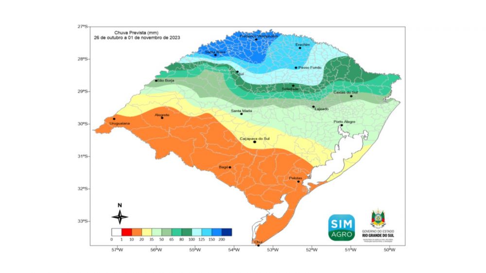 Previsão é de chuva intensa em algumas regiões do Estado