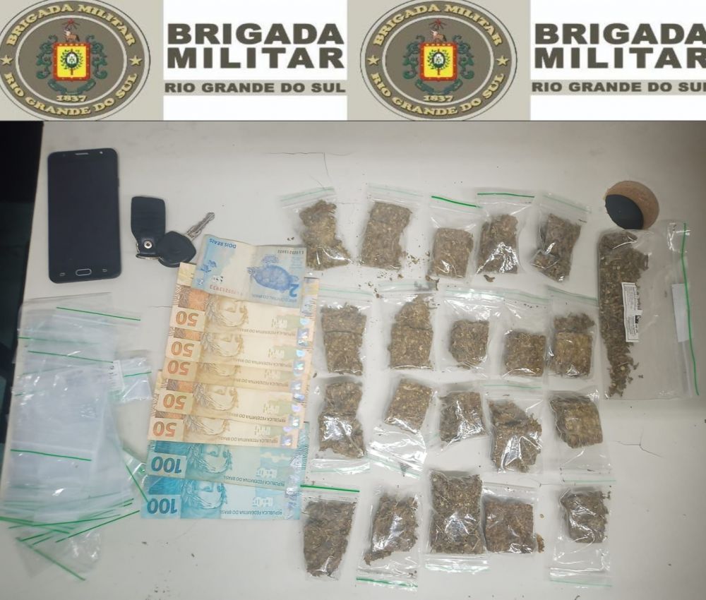 Brigada Militar prende homem fazendo tele-entrega de drogas