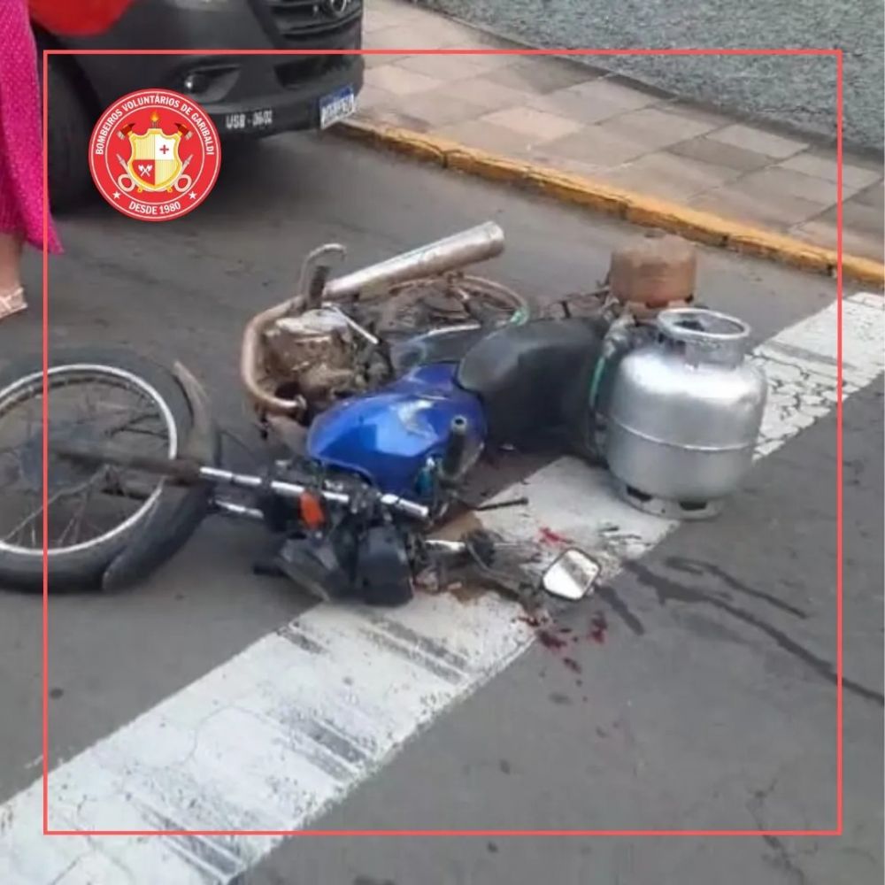  Motociclista fica ferido após colisão com veículo em Garibaldi 
