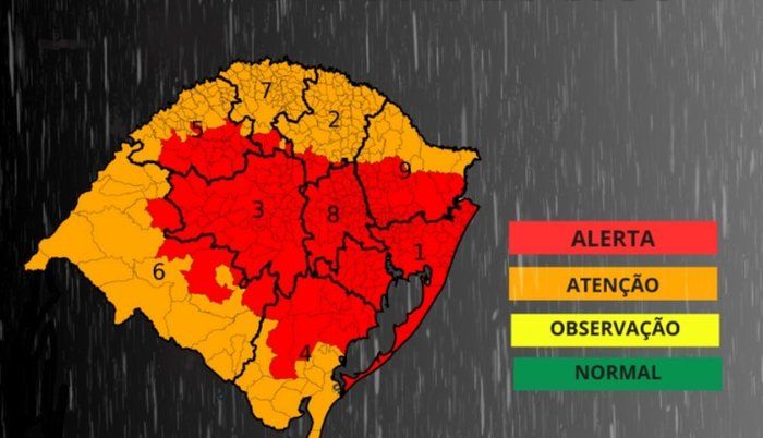 Defesa Civil alerta para temporais e ventos neste domingo