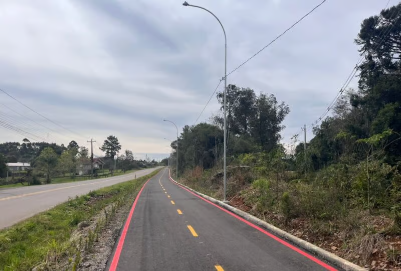 Obra da ciclovia que liga Farroupilha a Carlos Barbosa entra na reta final