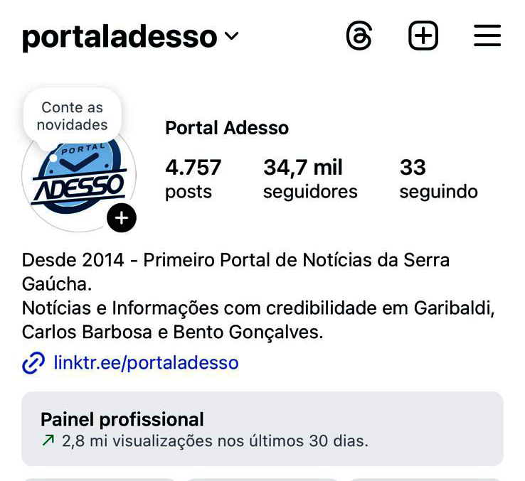 Portal de Notícias ADESSO chega a quase 3 milhões de visualizações em 30 dias