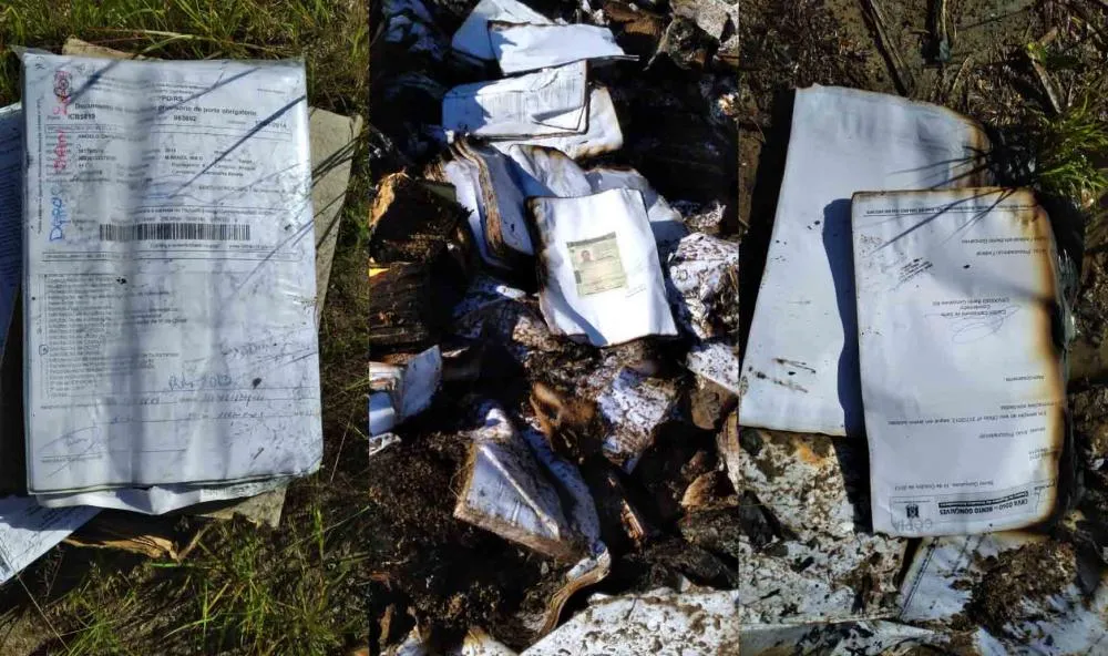 Documentos do DetranRS são queimados irregularmente em Bento