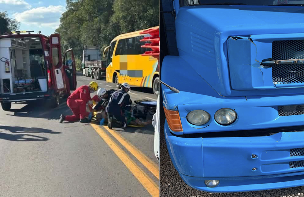 Motorista foge após atropelar caminhoneiro na BR-470, mas é identificado pela Polícia 
