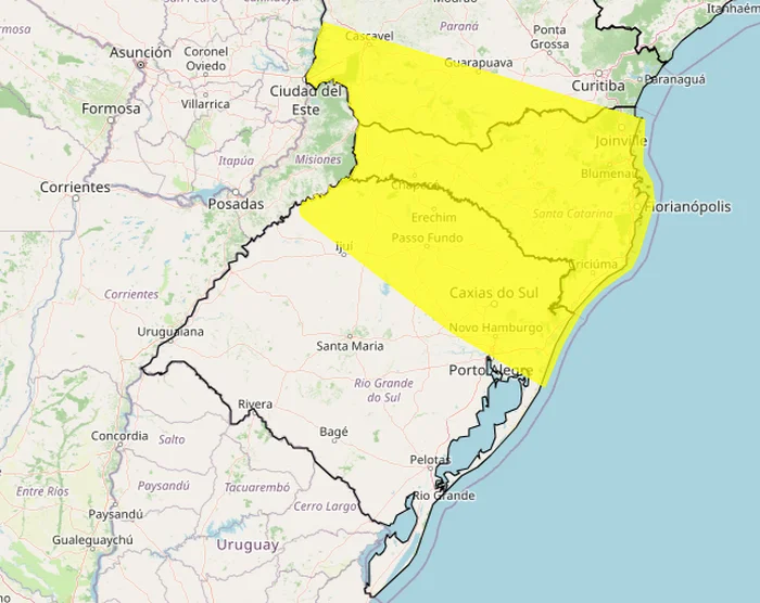 Frente fria avança e coloca Garibaldi e Carlos Barbosa em alerta para chuva