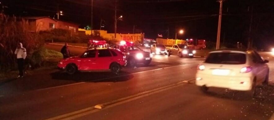 Cinco pessoas ficaram feridas no trevo da estrada velha de Garibaldi com a RS 453