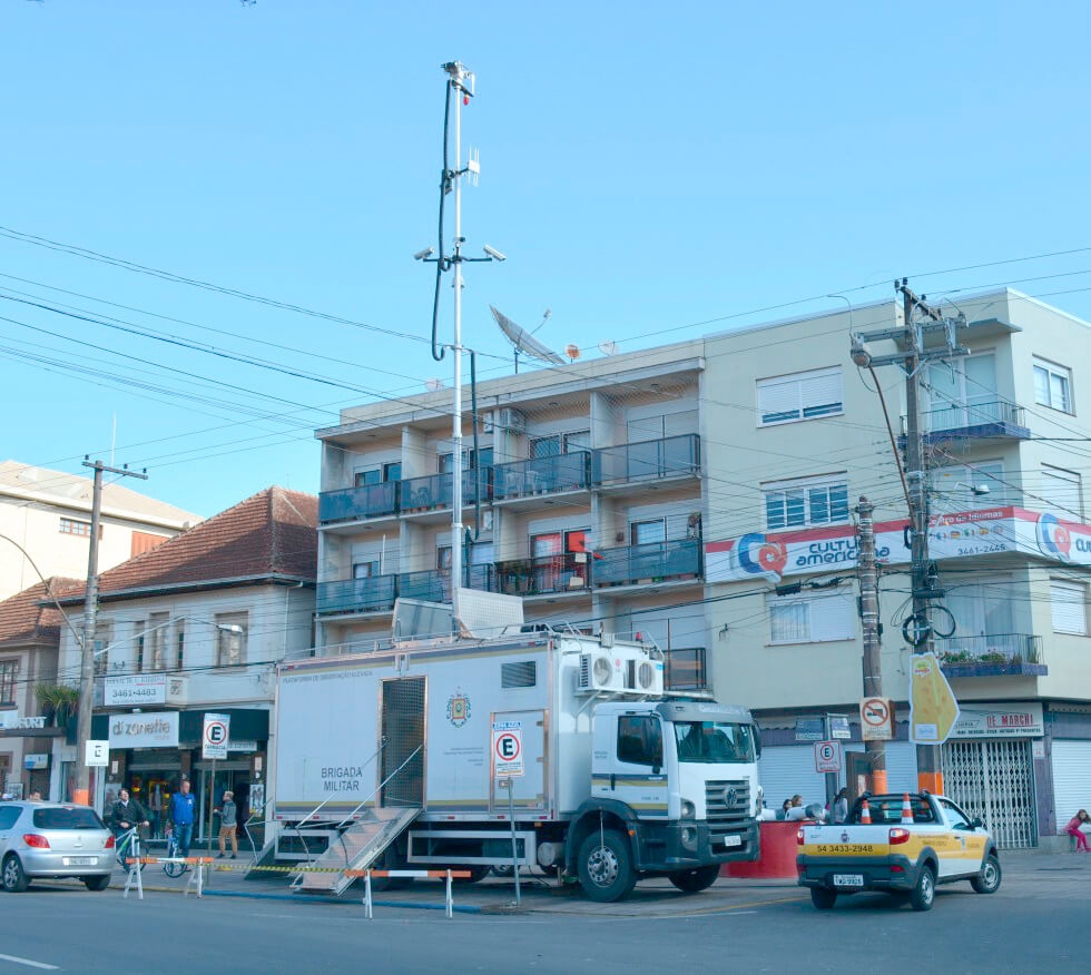 Brigada Militar instala Central de Observação no Centro de Carlos Barbosa