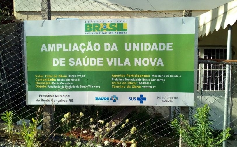 Empresa paralisa obras no posto de saúde em Bento Gonçalves