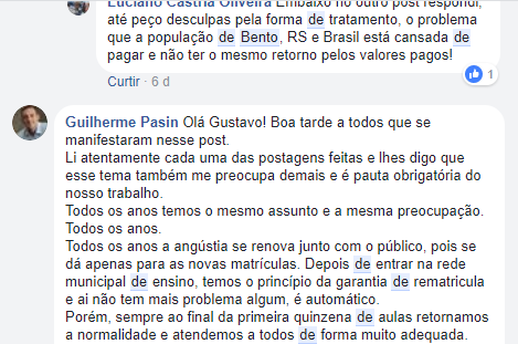 Prefeito Pasin responde a críticas em rede social