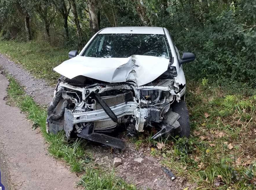 Carro sai da pista, bate em árvore e motorista fica ferido na ERS-431