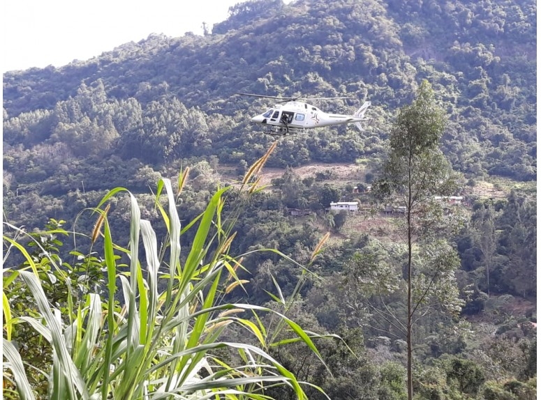 BM faz cerco com helicóptero para capturar assaltantes em Farroupilha