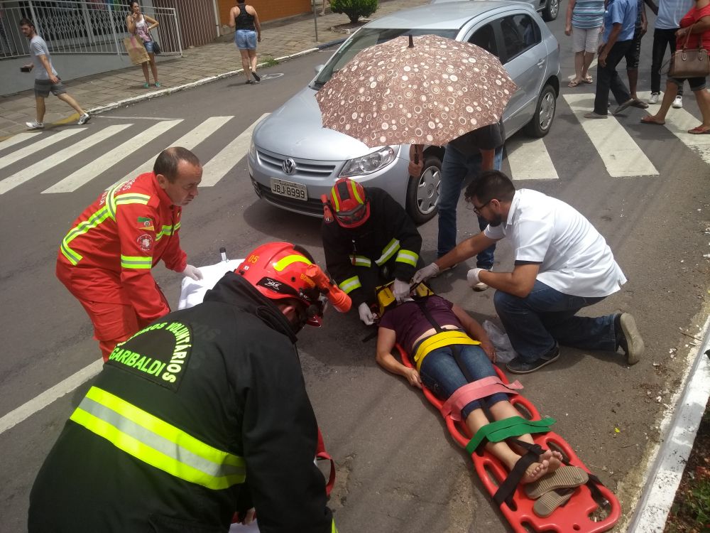 Mulher é atropelada em Garibaldi