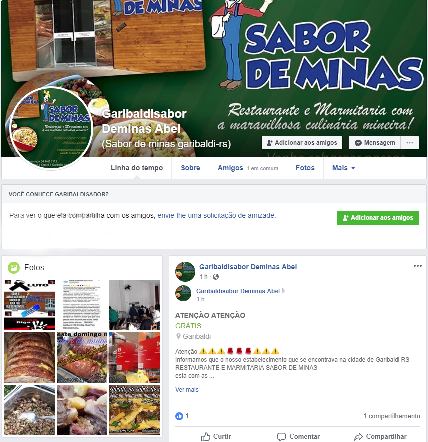 Restaurante fecha as portas e chama moradores de Garibaldi de racistas