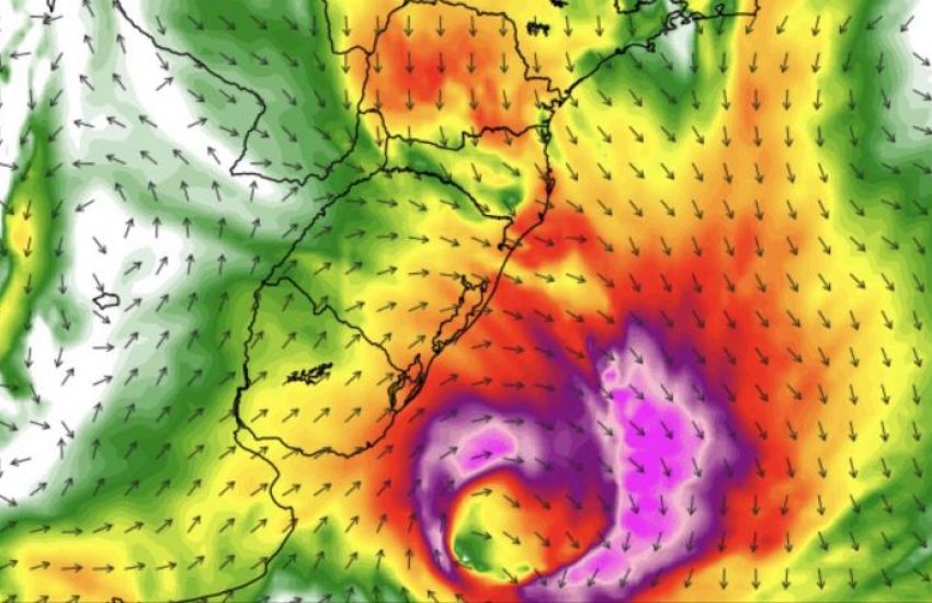 Novo ciclone extratropical se forma sobre o Estado