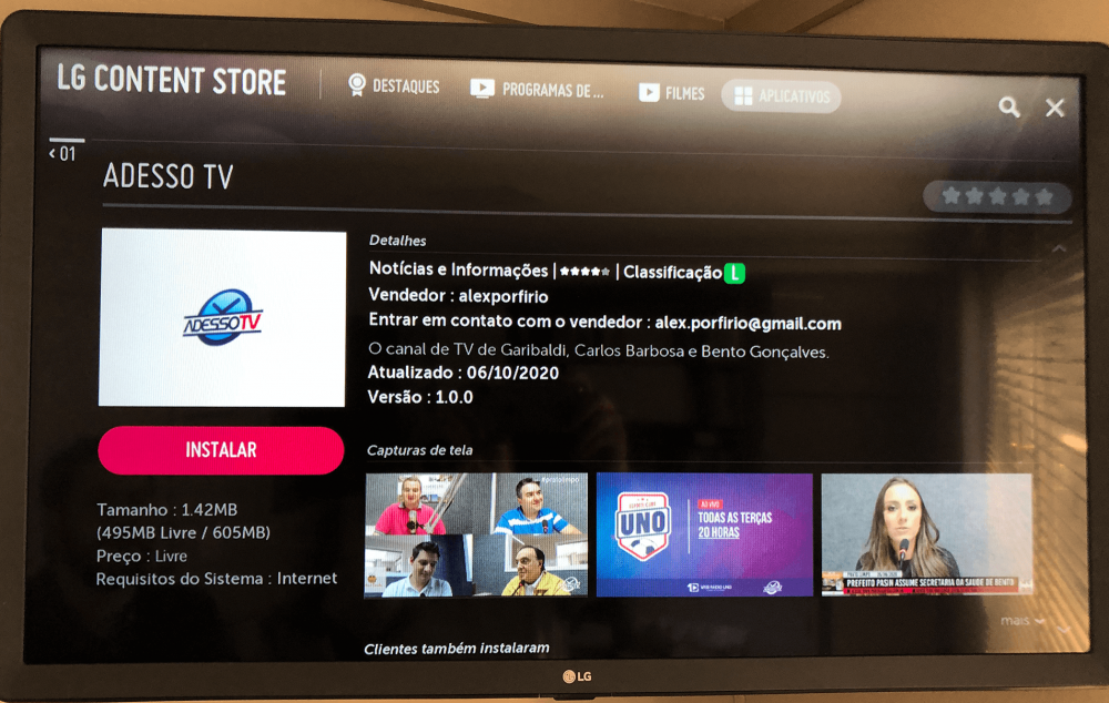 ADESSO TV chega aos televisores da LG