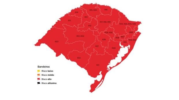 Situação Crítica: Todo o Estado em bandeira Vermelha