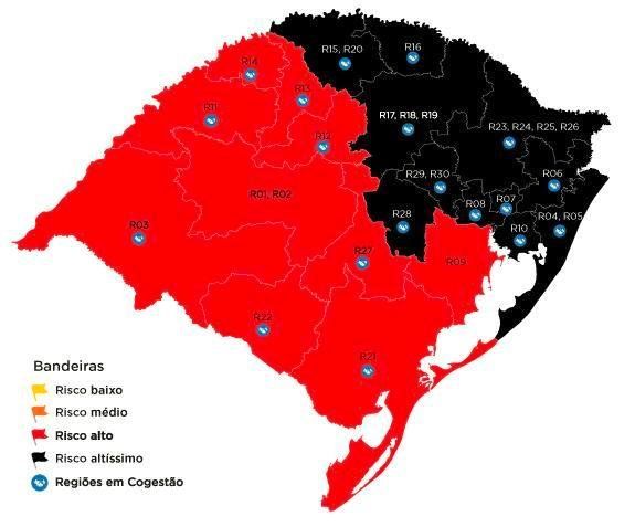 Em pior momento da pandemia, Estado tem 11 regiões em Bandeira Preta