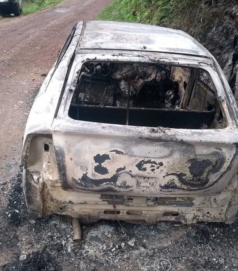 Brigada Militar encontra corpo carbonizado dentro de carro queimado em Bento