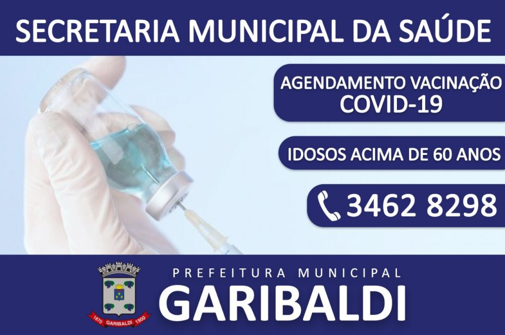 Agendamento para pessoas de 60 anos ocorre neste sábado em Garibaldi