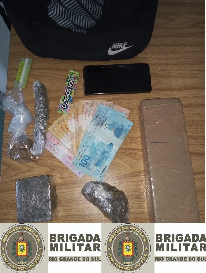 Brigada Militar captura jovem de 17 anos com droga em Bento